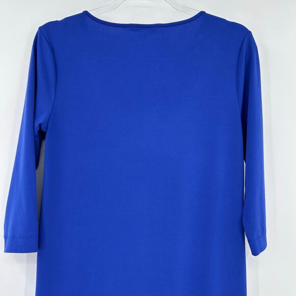 Banana Republic Cobalt Blue Ponte Shift Dress Cut Out Neck Womens Size XS - Picture 10 of 11
